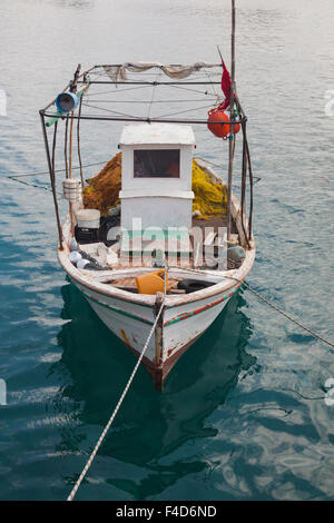 Albania, Albanian Riviera, Port Palermo, small boat Stock Photo