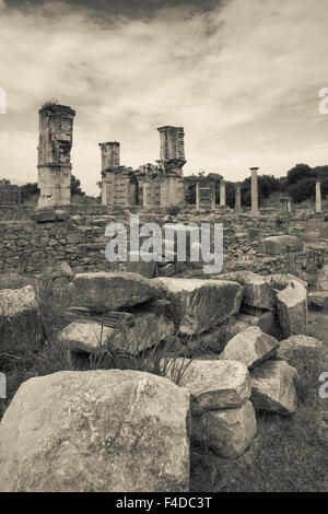 Greece, East Macedonia and Thrace, Philippi, ruins of ancient city founded in 360 BC, Basilica B Stock Photo