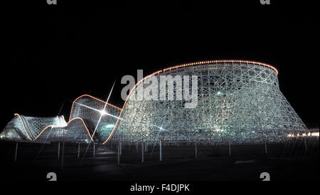 The classic white wooden roller coaster Colossus attracted thrill ...