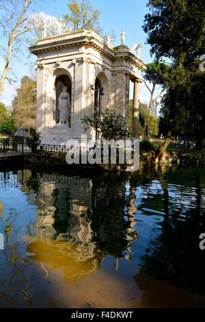 Temple of Aesculapius in the villa Borghese gardens in Rome Italy Stock Photo