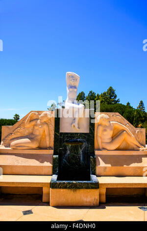 Restored sculpture around the Neptune Pool at the Hearst Castle near San Simeon in California Stock Photo