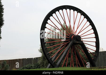 Coal wheel flywheel pit head old Stock Photo