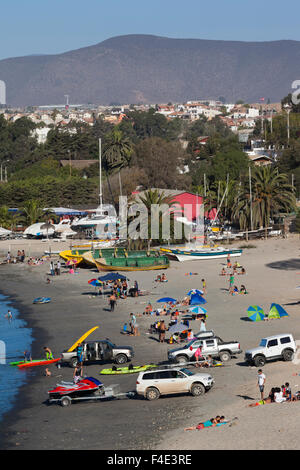 Chile, La Herredura, harbor and beach view. Stock Photo