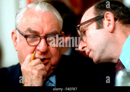 Senate Watergate Committee chairman Sam Ervin and chief counsel Sam Dash in May 1973. Stock Photo