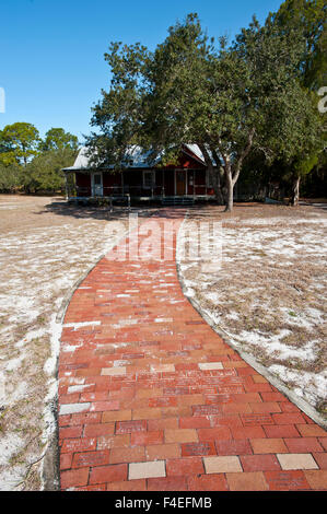 USA, Florida, Cedar Key. The St. Clair Whitman State Museum and House relocated from Goose Cove. Stock Photo