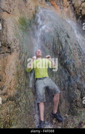 Cooling off after mountain biking, Cloudcroft, New Mexico, USA (MR). Stock Photo