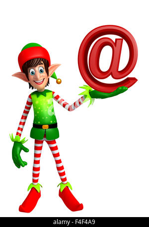3d rendered illustration of elves with at the rate sign Stock Photo