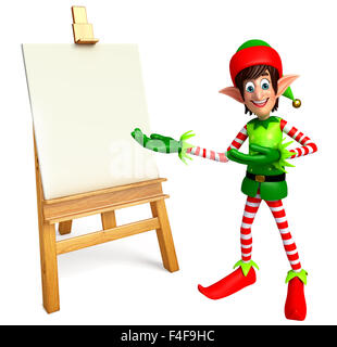 3d rendered illustration of elves with drawing canvas Stock Photo