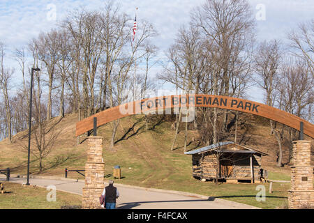 Parkersburg, WV. Historic Fort Boreman park. Important Civil War Union strategic site, built in 1863 named for governor Arthur Boreman Stock Photo