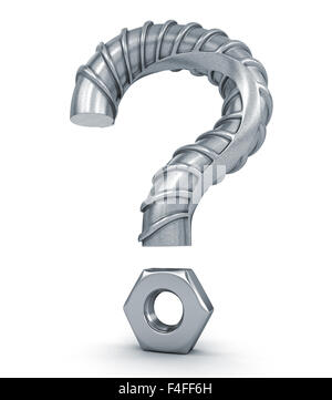 Question Mark of the Building armature. Image with clipping path Stock Photo