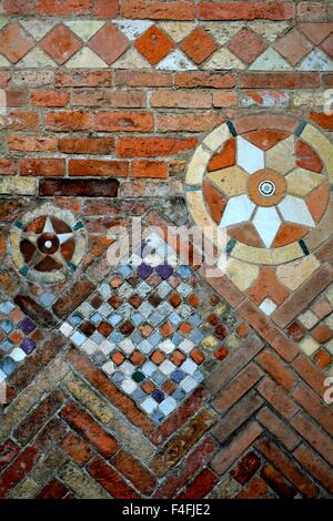 patterned tiled floor in the seven churches group in Bologna Italy Stock Photo