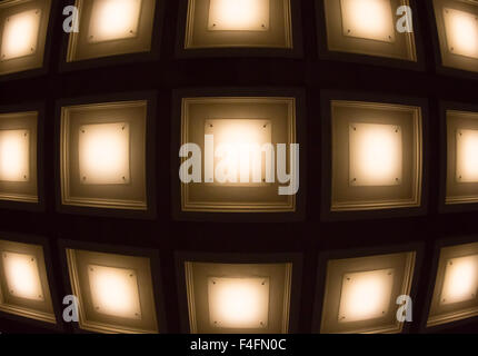 blurred background in the form of square lamps tubes Stock Photo