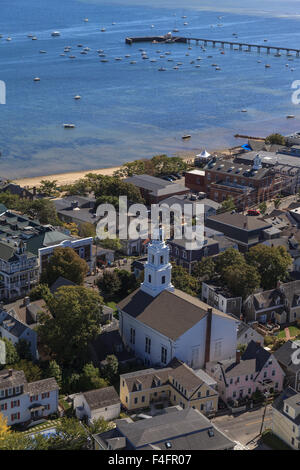 Provincetown, Massachusetts, Cape Cod city view and beach and ocean view from above. Stock Photo