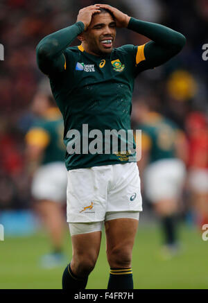 London, UK. 17th October, 2015. Bryan Habana South Africa V Wales South Africa V Wales, Rugby World Cup 2015 Twickenham, London, England 17 October 2015 Rugby World Cup 2015, Quarter Finals Twickenham Stadium, London, England Credit:  Allstar Picture Library/Alamy Live News Stock Photo