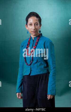 Bidisha, the British Indian broadcaster and journalist, at the Edinburgh International Book Festival 2015. Stock Photo