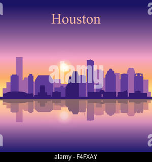 Houston city skyline silhouette background Stock Photo