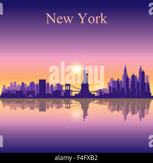 New York city skyline silhouette background Stock Photo