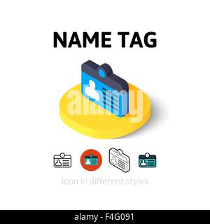 Name tag icon in different style Stock Vector