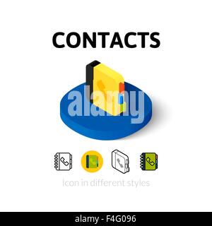 Contacts icon in different style Stock Vector