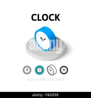 Clock icon in different style Stock Vector