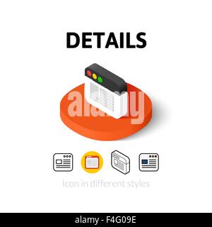 Details icon in different style Stock Vector