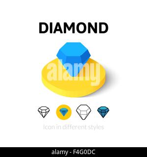 Diamond icon in different style Stock Vector
