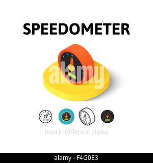 Speedometer icon in different style Stock Vector