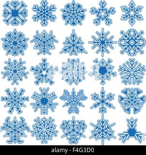 set of 25 snowflakes Stock Vector Image & Art - Alamy