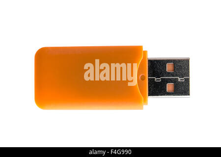 USB Flash Drive closeup on white background Stock Photo