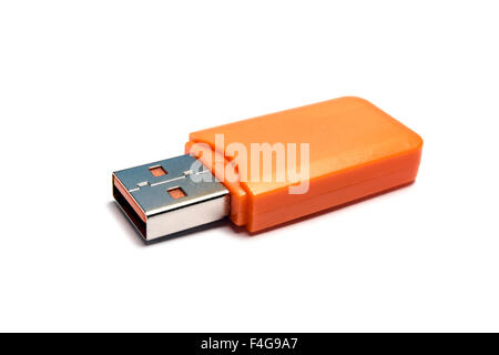 USB Flash Drive closeup on white background Stock Photo
