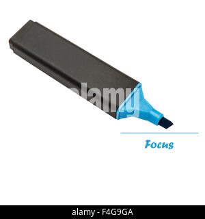 Blue highlighter isolated on white background Stock Photo