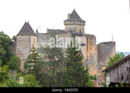 The Castelnaud la Chapelle castle, in the black Perigord (Dordogne - France). Le château de Castelnaud la Chapelle, en Périgord. Stock Photo