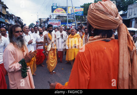 Hindu devotees participating at a procession ( India) Stock Photo