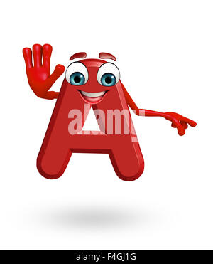 3d rendered illustration of alphabet A Cartoon Character Stock Photo