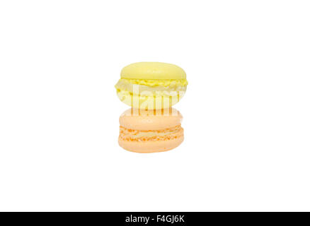 Stacked Macaroons Isolated on White Background Stock Photo