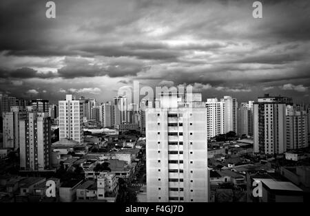 Sao Paulo Modern Buildings Skyline View in Black and White Stock Photo