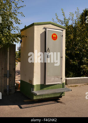 A public portable toilet cubicle in Helsinki, Finland