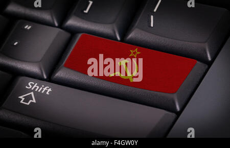 Flag on button keyboard, flag of USSR Stock Photo