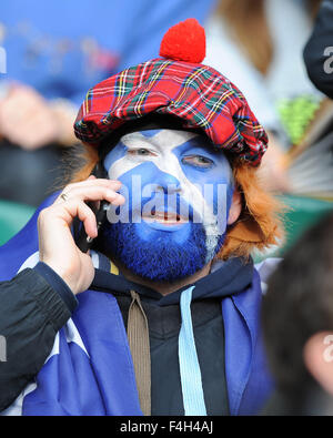 18 October 2015: A Scottish fan ahead of the Quarter Final of the Rugby World Cup 2015 between Australia and Scotland - Twickenham Stadium, London.(Photo by: Rob Munro/Stewart Communications/CSM) Stock Photo