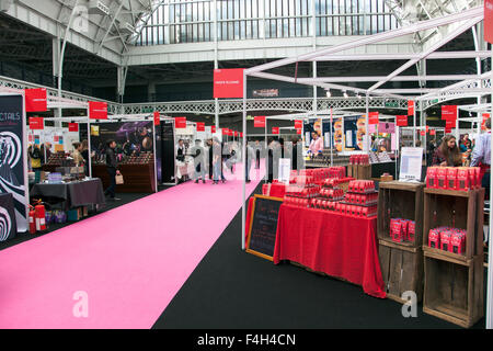 London, UK. 18th October 2015 - International specialists from the chocolate industry gather at Olympia Hall to exhibit at the annual Chocolate Show in London, UK’s largest chocolate event. Activities include workshops, presentations by famous chefs, demonstrations and a chocolate fashion show. Credit: Nathaniel Noir/Alamy Live News Stock Photo