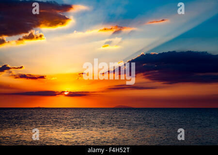 Spectacular sunset in the Philippines. Stock Photo
