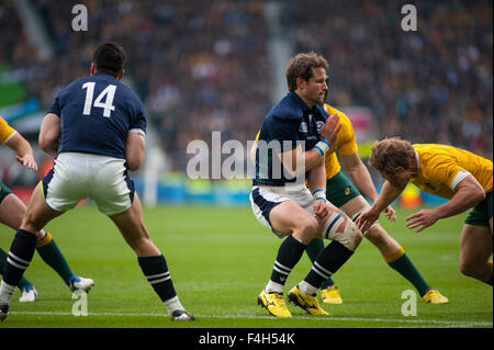 Twickenham Stadium, London, UK. 18th October, 2015. Scotland v Australia quarter final match of the Rugby World Cup 2015. Credit:  sportsimages/Alamy Live News Stock Photo