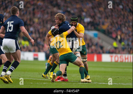 Twickenham Stadium, London, UK. 18th October, 2015. Scotland v Australia quarter final match of the Rugby World Cup 2015. Credit:  sportsimages/Alamy Live News Stock Photo