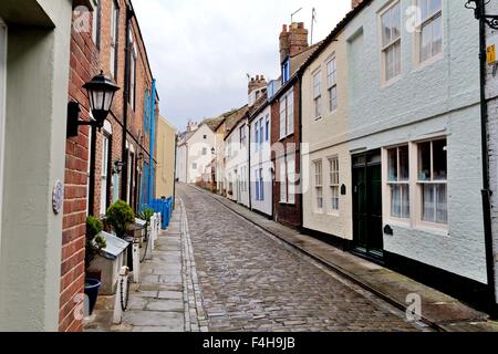 Henrietta Street in old Whitby town North Yorkshire Stock Photo