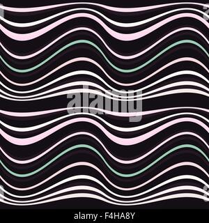 Twisted lines dark seamless pattern for background made in vector. Stock Vector