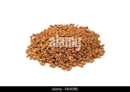 Brown pieces of instant coffee isolated on white background Stock Photo