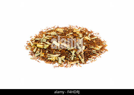 Pile of Loose lemon ginger summer tea isolated on white background Stock Photo