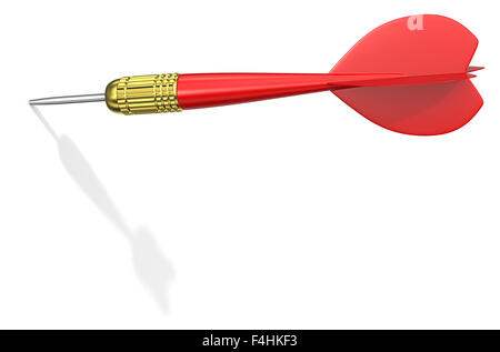 Classic Red Dart Arrow. Shadow on White background. Stock Photo