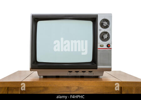 Isolated portable tv set with antenna Stock Photo - Alamy