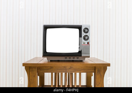 Isolated portable tv set with antenna Stock Photo - Alamy